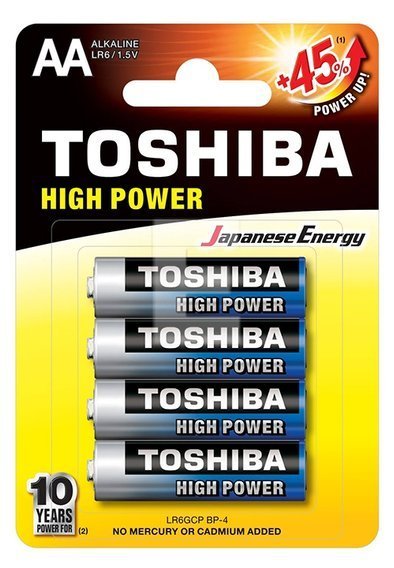 Bateria Alkaliczna AA TOSHIBA High LR6/4/48 BL 4 sztuki