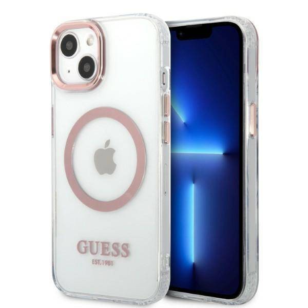 Original Case Iphone Guess Hard Case Metal Outline Magsafe