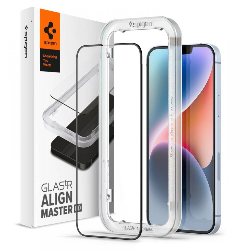 Tempered Glass Iphone Pro Spigen Alm Glass Fc Black Screen