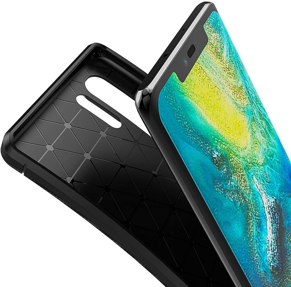 Etui HUAWEI P30 PRO Pancerne Shockproof Carbon Fiber Czarne