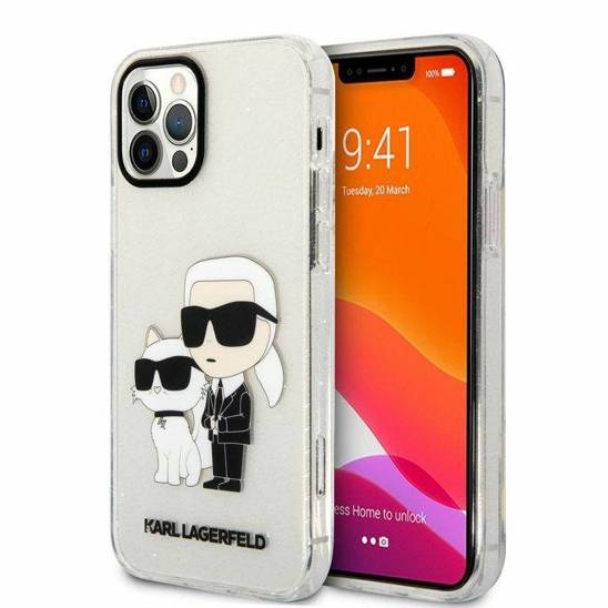 Original Case IPHONE 12 / 12 PRO Karl Lagerfeld Hardcase Glitter Karl ...