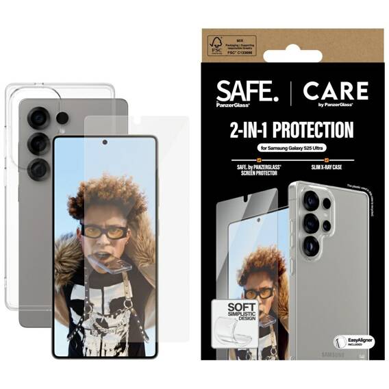 2in1 Set SAMSUNG GALAXY S25 ULTRA Case + Tempered Glass CARE by PanzerGlass Fashion Clear transparent