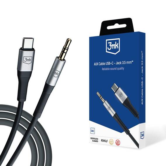 3MK AUX CABLE USB-C/JACK 3.5mm