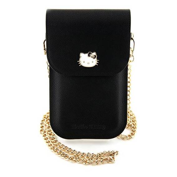 Bag Hello Kitty Leather Metal Logo Chain (HKOWBPGHDLMK) black