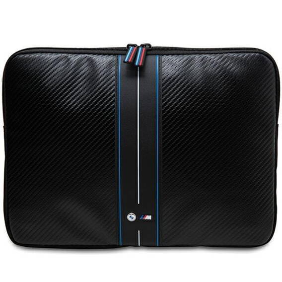 Bag LAPTOP 14" BMW Sleeve Carbon Blue Stripes (BMCS14COMSCAKL) black