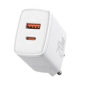 Baseus Compact Quick Charger, USB, USB-C, 20W (white)