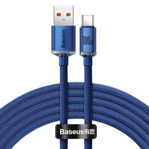 Baseus Crystal Shine cable USB to USB-C, 100W, 2m (blue)