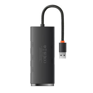 Baseus Lite Series Hub 4in1 USB to 4x USB 3.0, 25cm (Black)