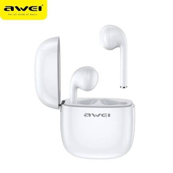 Bluetooth 5.0 TWS Headphones + AWEI Docking Station (T28) white