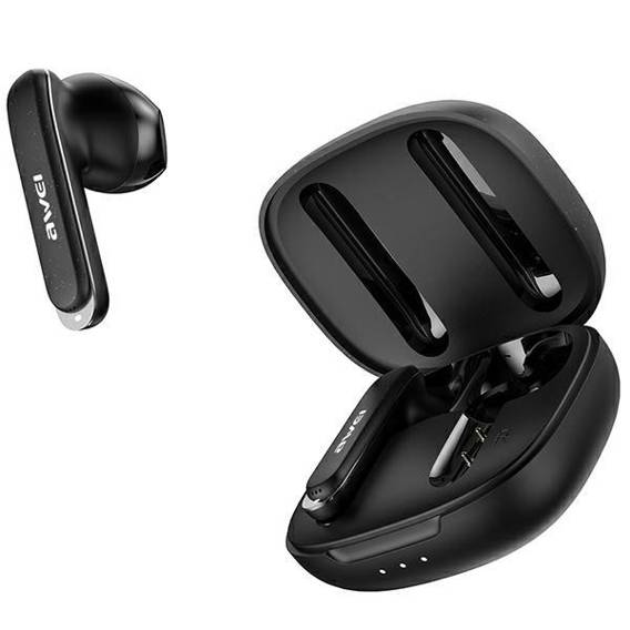 Bluetooth 5.3 TWS Headphones + AWEI Docking Station (T66) black