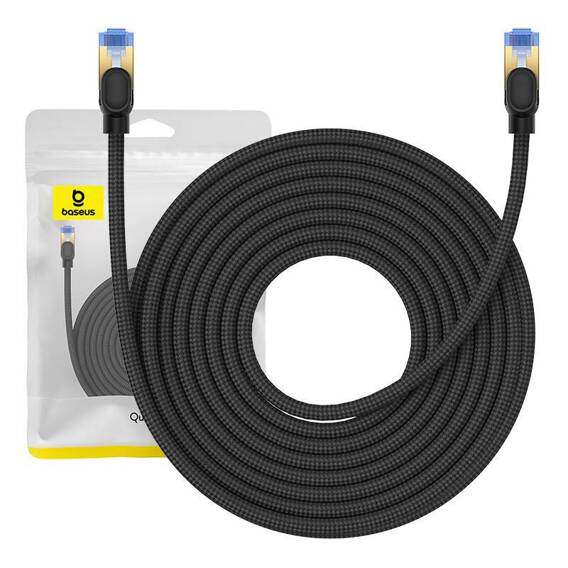 Braided network cable cat.7 Baseus Ethernet RJ45, 10Gbps, 10m (black)