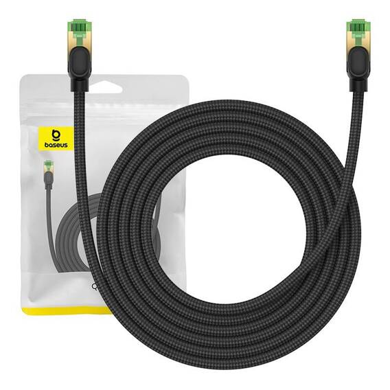 Braided network cable cat.8 Baseus Ethernet RJ45, 40Gbps, 3m (black)