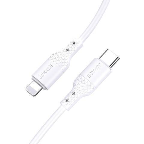 Cable 1m 2.4A PD20W (USB-C - iPhone Lightning) Silicone Charging and Data Transfer Jokade Juzhuo (JA023) white