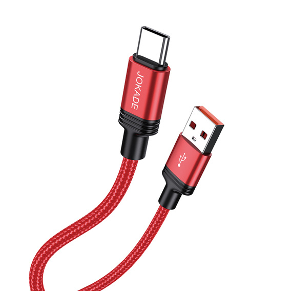 Cable 1m 5A (USB - USB-C) Smart Charging and Data Transfer Jokade Qianfan (JA034) red