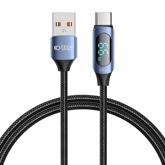 Cable 66W 6A 1m USB - USB-C Tech-Protect UltraBoost LED blue