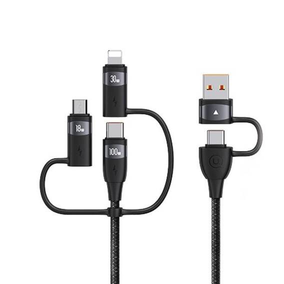 Cable 6in1 100W 1.2m PD Fast Charge 2xUSB-C / USB / Micro-USB / Lightning USAMS U85 SJ645USB01 (US-SJ645) black