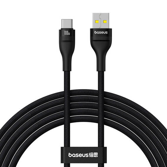 Cable USB to USB-C Baseus Flash 2 100W, 2m (Black)