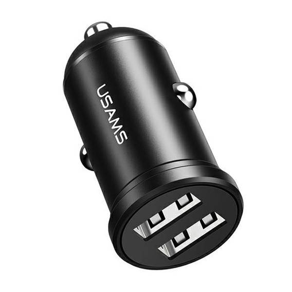 Car Charger 2.4A 2x USB Usams Mini CC114TC01 (US-CC114) black