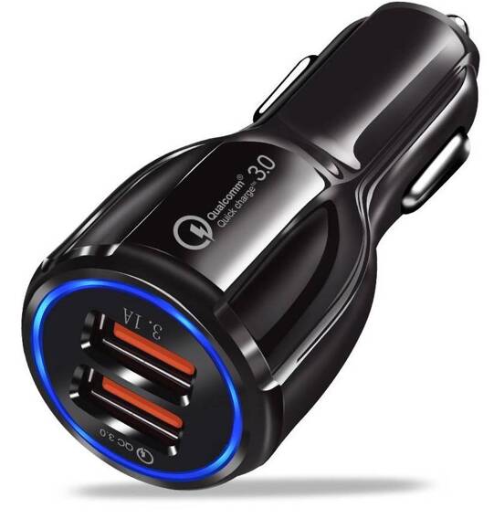 Car charger 3.1A 2xUSB BK348 QC 3.0 Quick Charge 3.0 Nexeri black (without packaging)