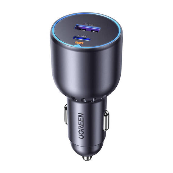 Car charger Ugreen EC701, USB + USB-C, 63W (black)