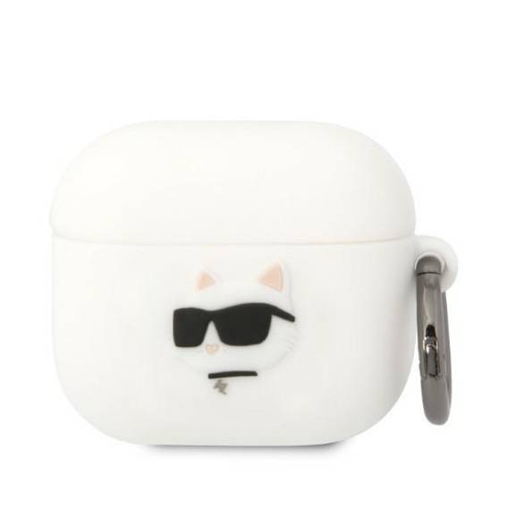 Case APPLE AIRPODS 3 Karl Lagerfeld Silicone Choupette Head 3D white
