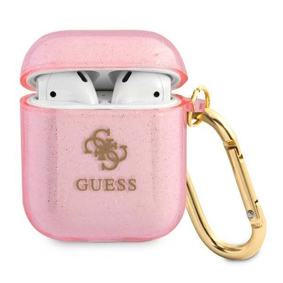 Case APPLE AIRPODS Guess Glitter Collection (GUA2UCG4GP) pink