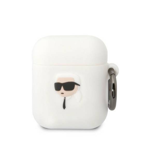 Case APPLE AIRPODS Karl Lagerfeld Silicone Karl Head 3D (KLA2RUNIKH) white