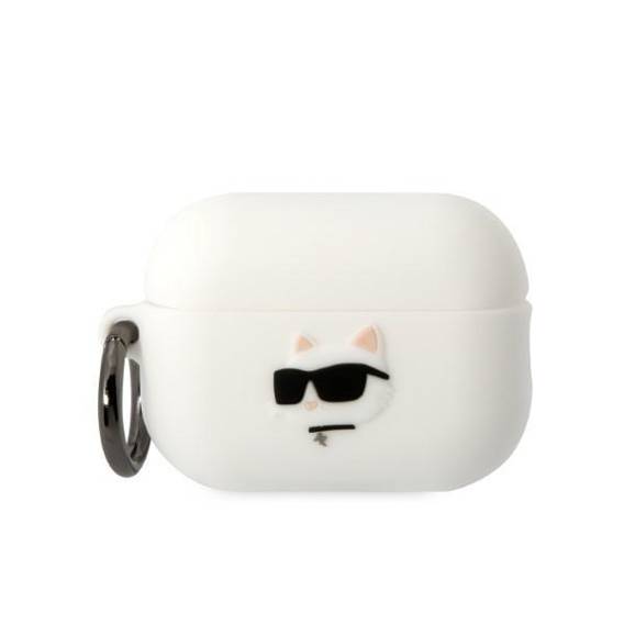 Case APPLE AIRPODS PRO 2 Karl Lagerfeld Silicone Choupette Head 3D white