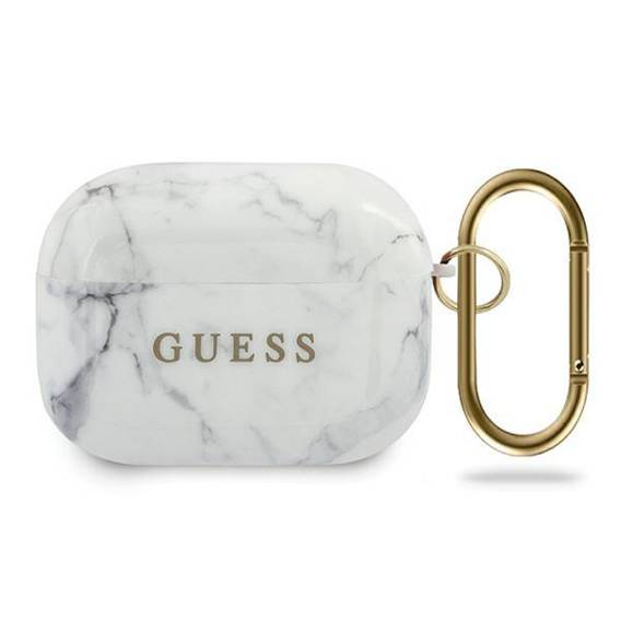 Case APPLE AIRPODS PRO Guess Marble Collection (GUACAPTPUMAWH) white
