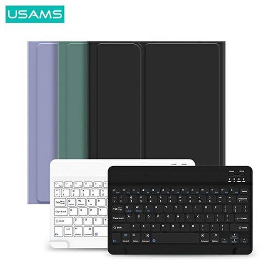 Case APPLE IPAD 10.2 (7gen / 8gen / 9gen) USAMS Winro Keyboard White keyboard (IP1027YR03) purple