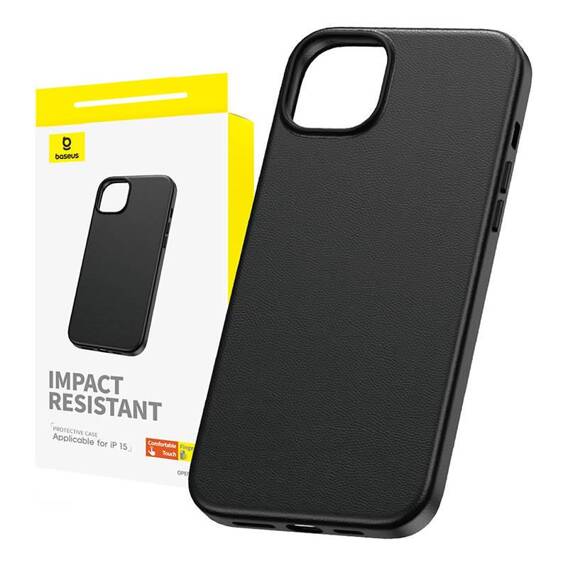 Case APPLE IPHONE 15 Baseus Fauxther Series black