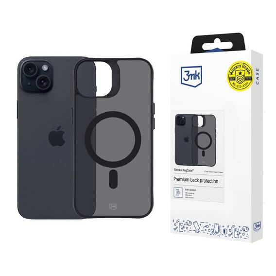 Case APPLE IPHONE 15 PLUS 3mk MagCase Smoke black