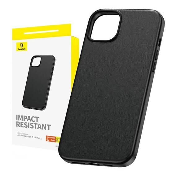 Case APPLE IPHONE 15 PLUS Baseus Fauxther Series black