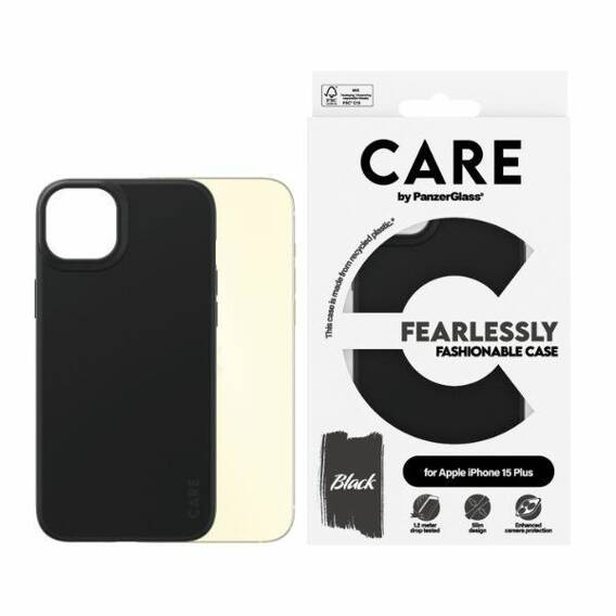 Case APPLE IPHONE 15 PLUS CARE by PanzerGlass Fearlessly Fashionable Case (1431) black