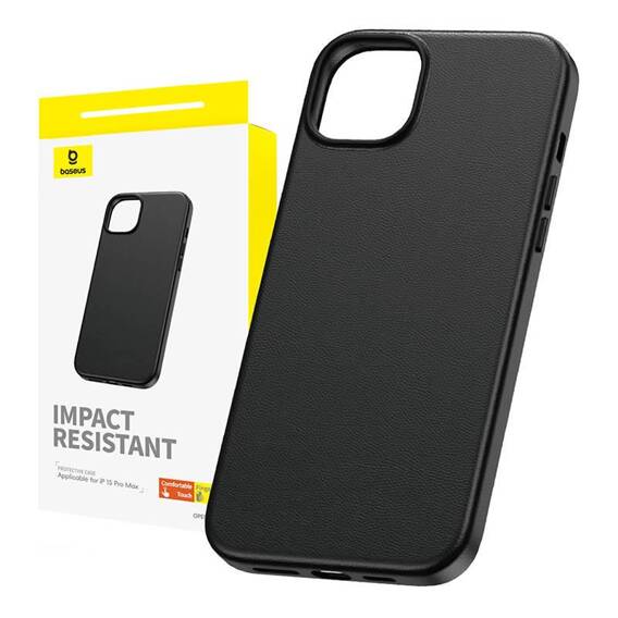 Case APPLE IPHONE 15 PRO MAX Baseus Fauxther Series black