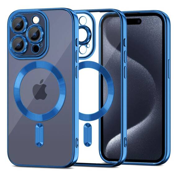 Case APPLE IPHONE 15 PRO Tech-Protect MagShine blue
