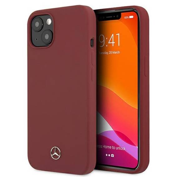 Case IPHONE 13 Mercedes Hardcase Silicone Line (MEHCP13MSILRE) red