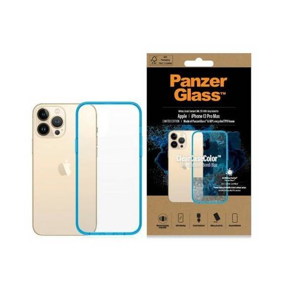 Case IPHONE 13 PRO MAX PanzerGlass ClearCase Antibacterial Military (0341) Grade Bondi Blue