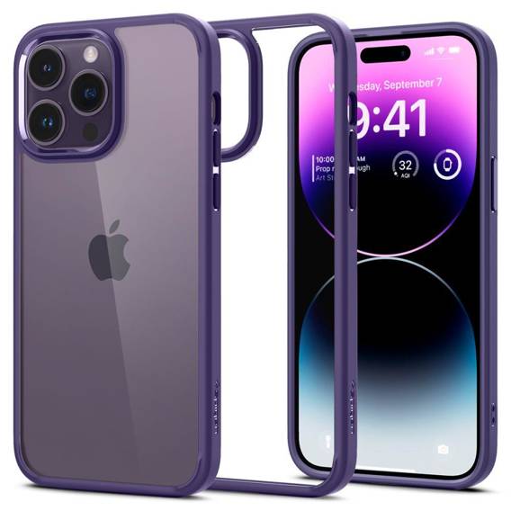 Case IPHONE 14 PRO Spigen Ultra Hybrid Crystal purple