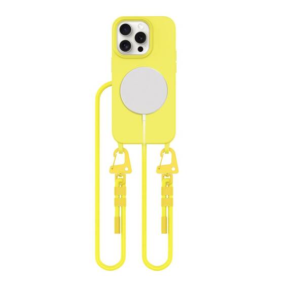 Case IPHONE 15 PRO Tech-Protect Magnecklace MagSafe yellow