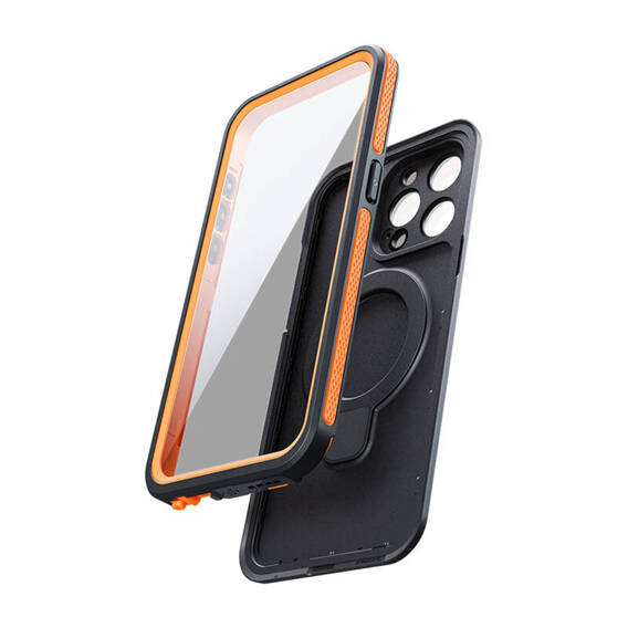 Case IPHONE 15 PRO Telesin Waterproof Case black & orange