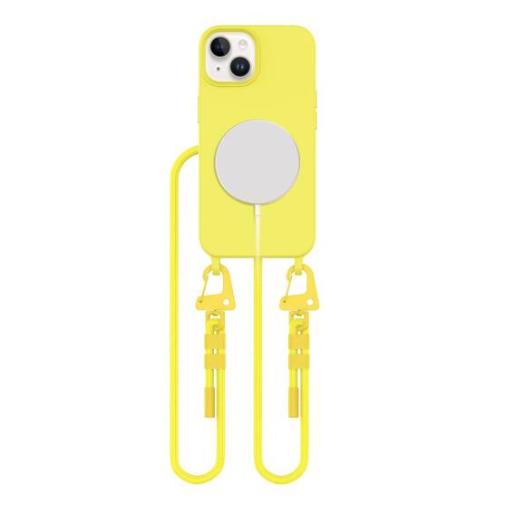 Case IPHONE 15 Tech-Protect Magnecklace MagSafe Canary yellow