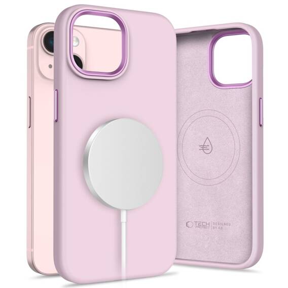 Case IPHONE 15 Tech-Protect Silicone Pure MagSafe Pearl pink