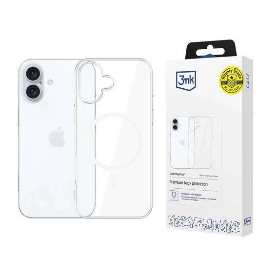 Case IPHONE 16 PLUS 3mk Clear Magcase transparent