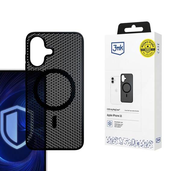 Case IPHONE 16 PLUS 3mk Cooling Magcase black