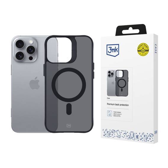 Case IPHONE 16 PRO MAX 3mk Smoke MagCase black