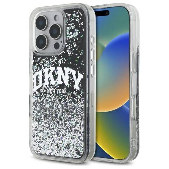 Case IPHONE 16 PRO MAX DKNY Hardcase Liquid Glitter Arch Logo (DKHCP16XLBNAEK) black