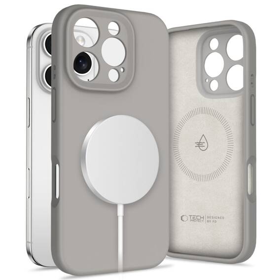 Case IPHONE 16 PRO MAX Tech-Protect Liquid Silicone MagSafe Stone gray