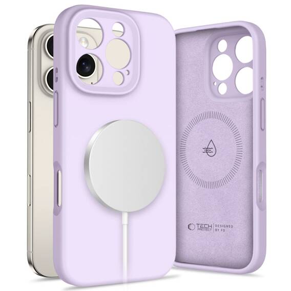 Case IPHONE 16 PRO Tech-Protect Liquid Silicone MagSafe purple