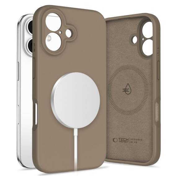 Case IPHONE 16 Tech-Protect Liquid Silicone MagSafe Chocolate brown